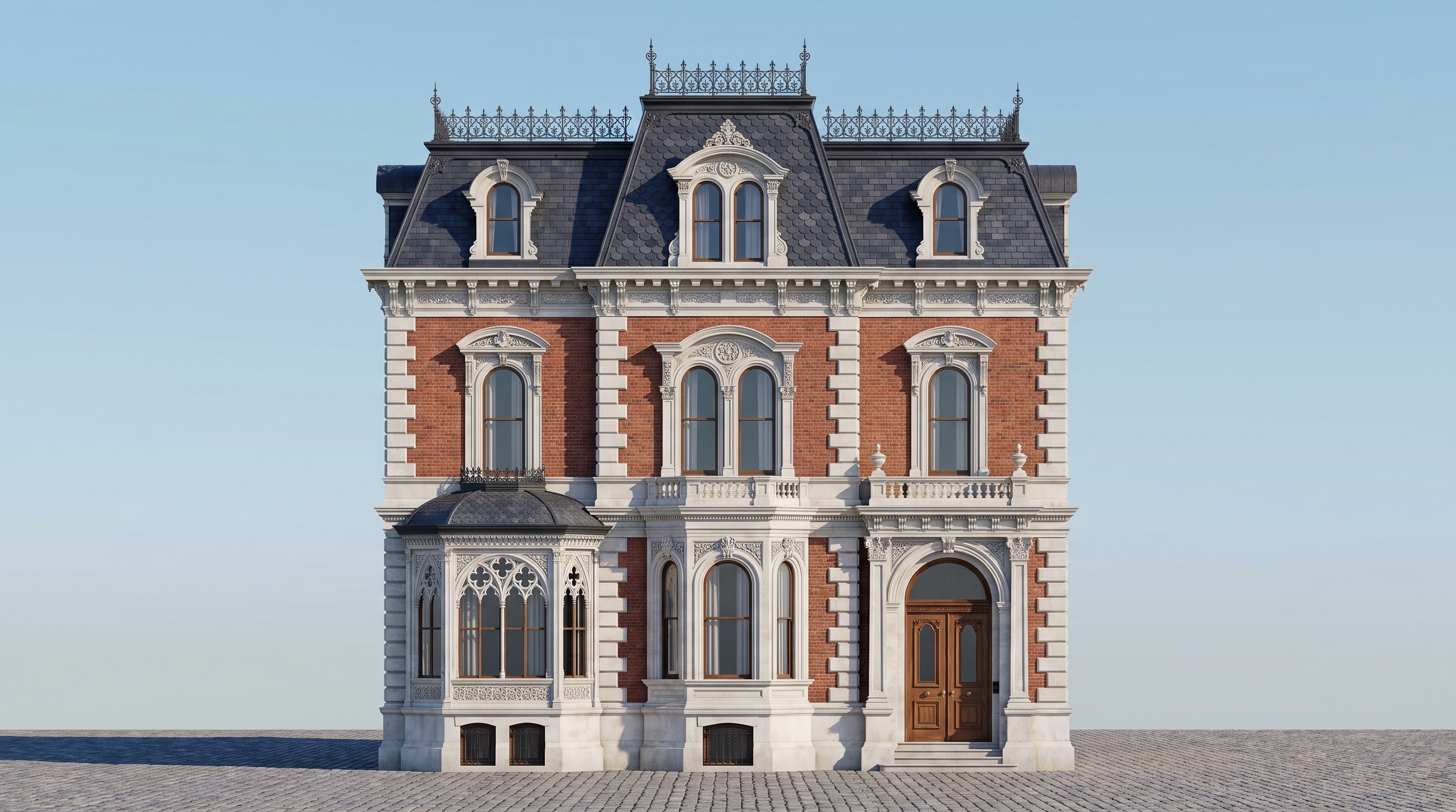 Completed luxury architectural building reality